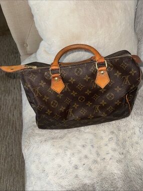 Louis Vuitton Monogram Canvas Handheld Tote in Brown and Tan